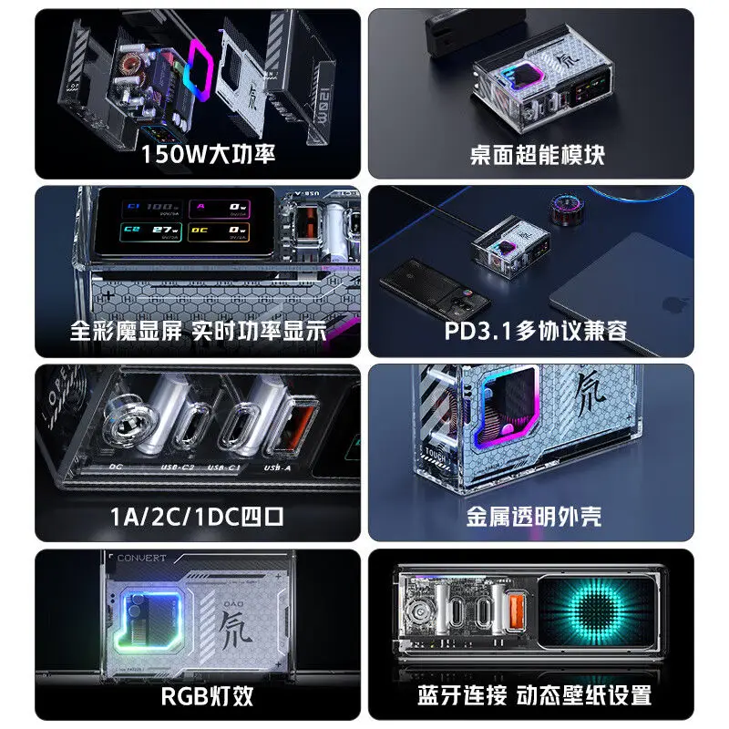 150W Gallium Nitride Charger Deuterium Head Apple iPad Suitable for Super Fast Charging Pro Notebook