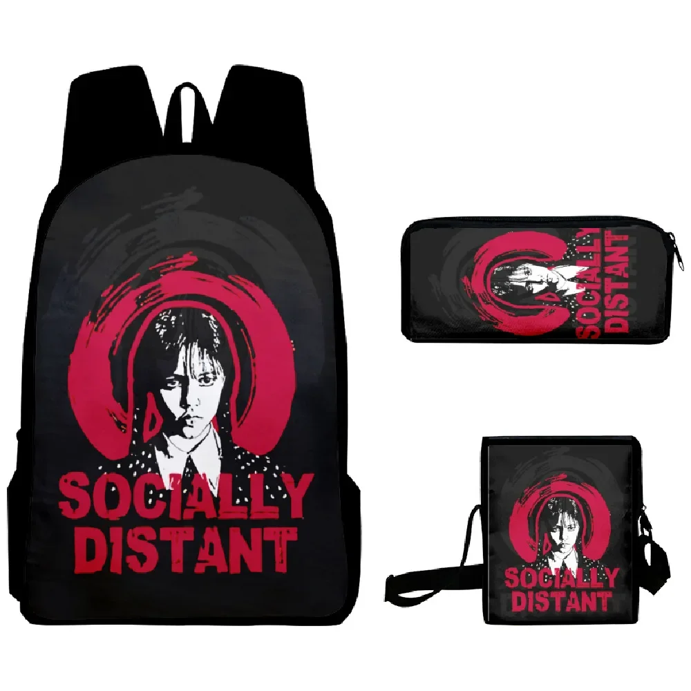 3 pz/set zaino Addams di venerdì Nevermore Academy studenti delle scuole medie primarie ragazzi ragazze zainetto Cartoon Bag Mochila