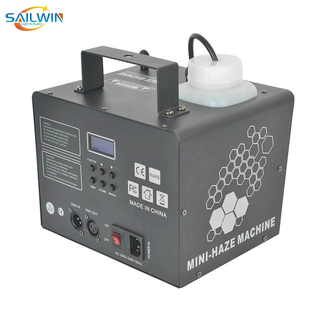 500W Mini DMX Haze Fog Smoke Machine Professional Stage and Wedding Film Fogger Forest Mist Effect Fogger Using Atomizing Liquid