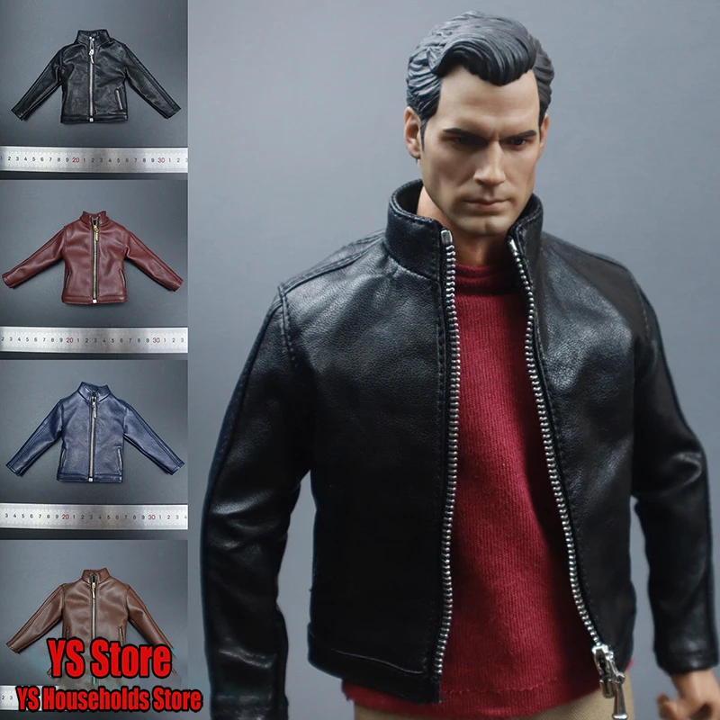 

4 цвета, 1/6, повседневная кожаная куртка-солдат, пальто, модные топы на молнии со средним воротником, аксессуары для одежды, подходят для экшн-фигурки 12 дюймов