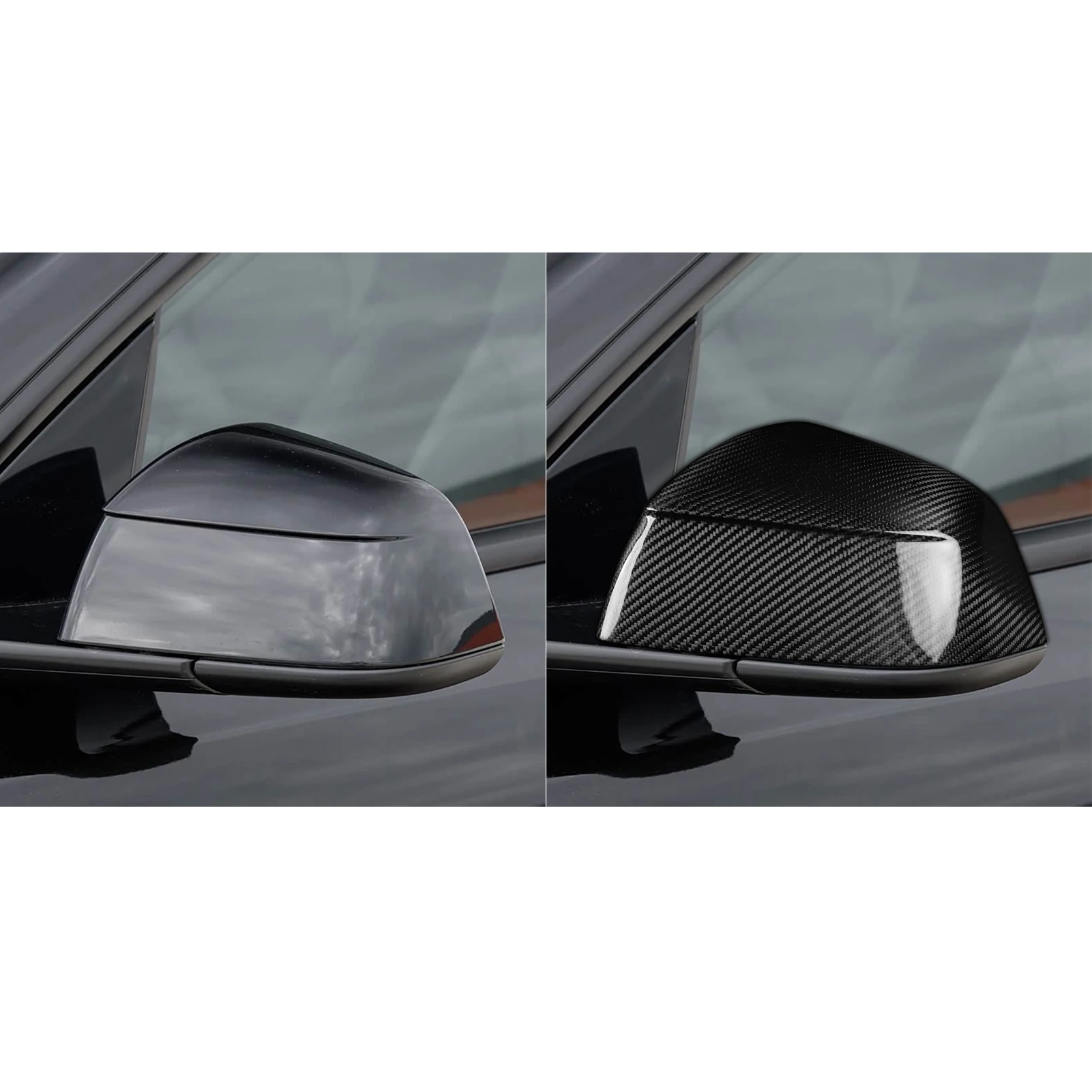 Couvercle de rétroviseur en carbone 100% véritable, pour Tesla modèle Y Launch/Juniper 2025 + coque décorative de rétroviseur, accessoires de voiture 2 pièces