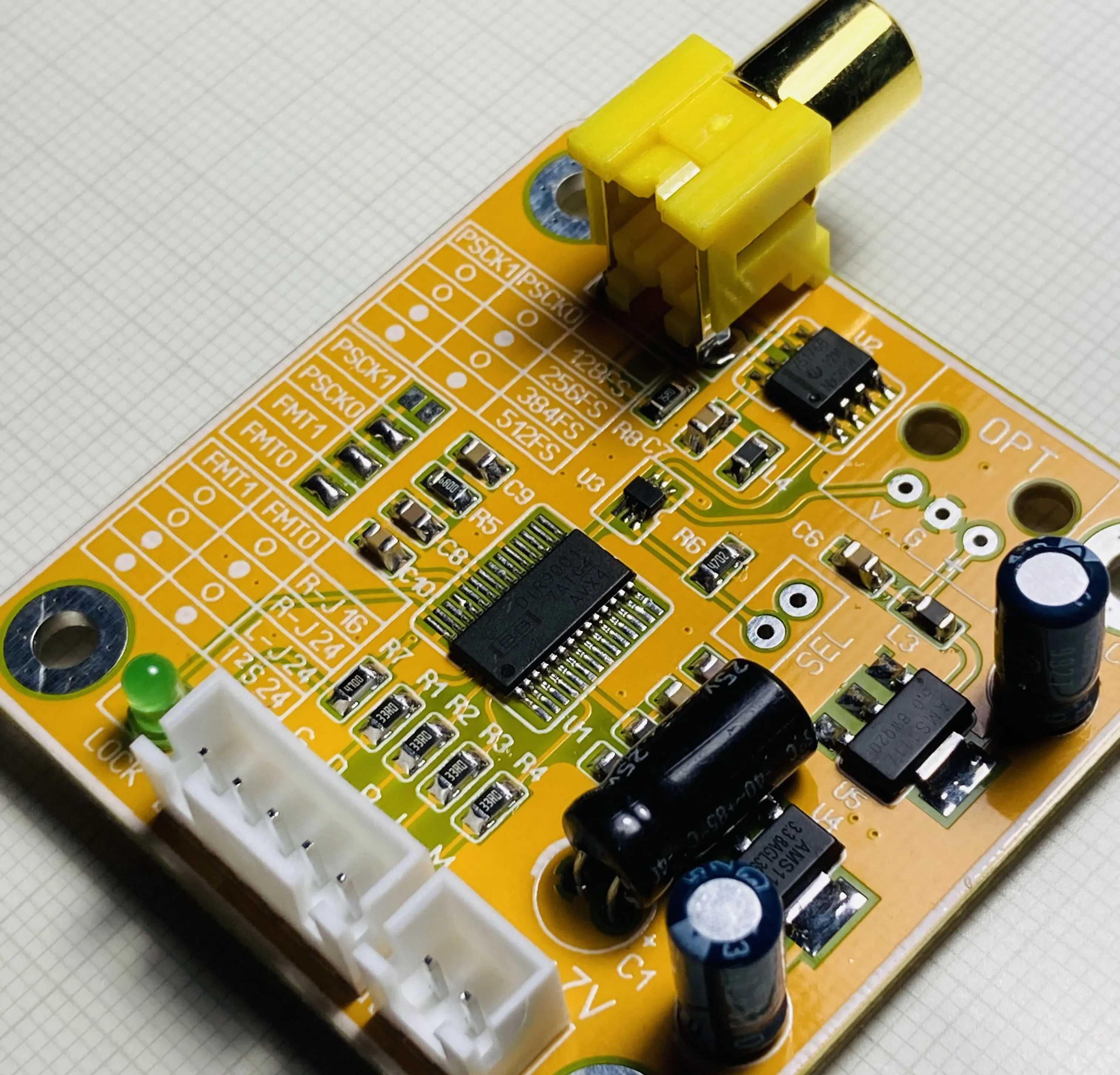 DIR9001 Module Coaxial Optical Fiber Receiver Board SPDIF to I2S Output 24bit96k