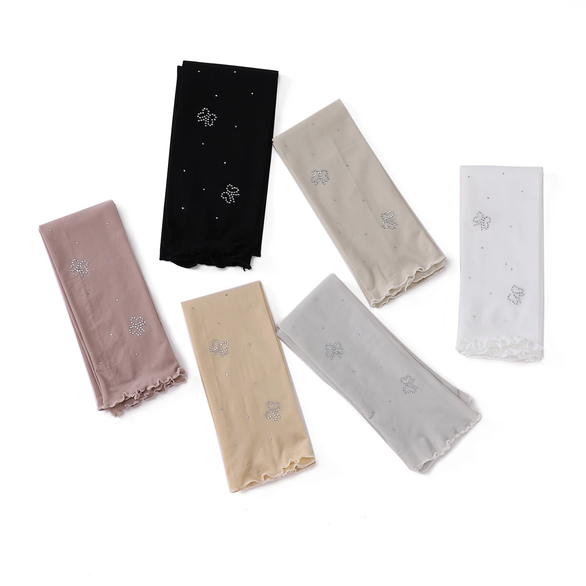 Dames Hijab Moslim Gebed Mouw Rekbare Arm Cover Islamitische Overmouw Met Strass