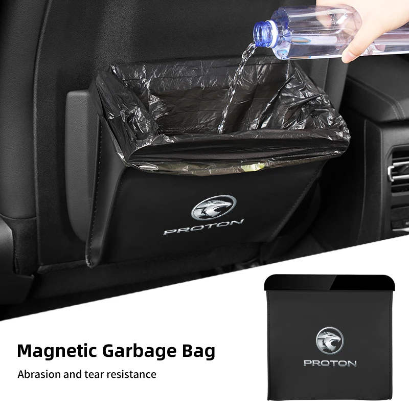 

Car Garbage Bag Seat Hanging Trash Can Leather Storage Pocket For Proton Exora Iriz R3 Wira Saga Satria Magma X50 L3 L5 V6 X70