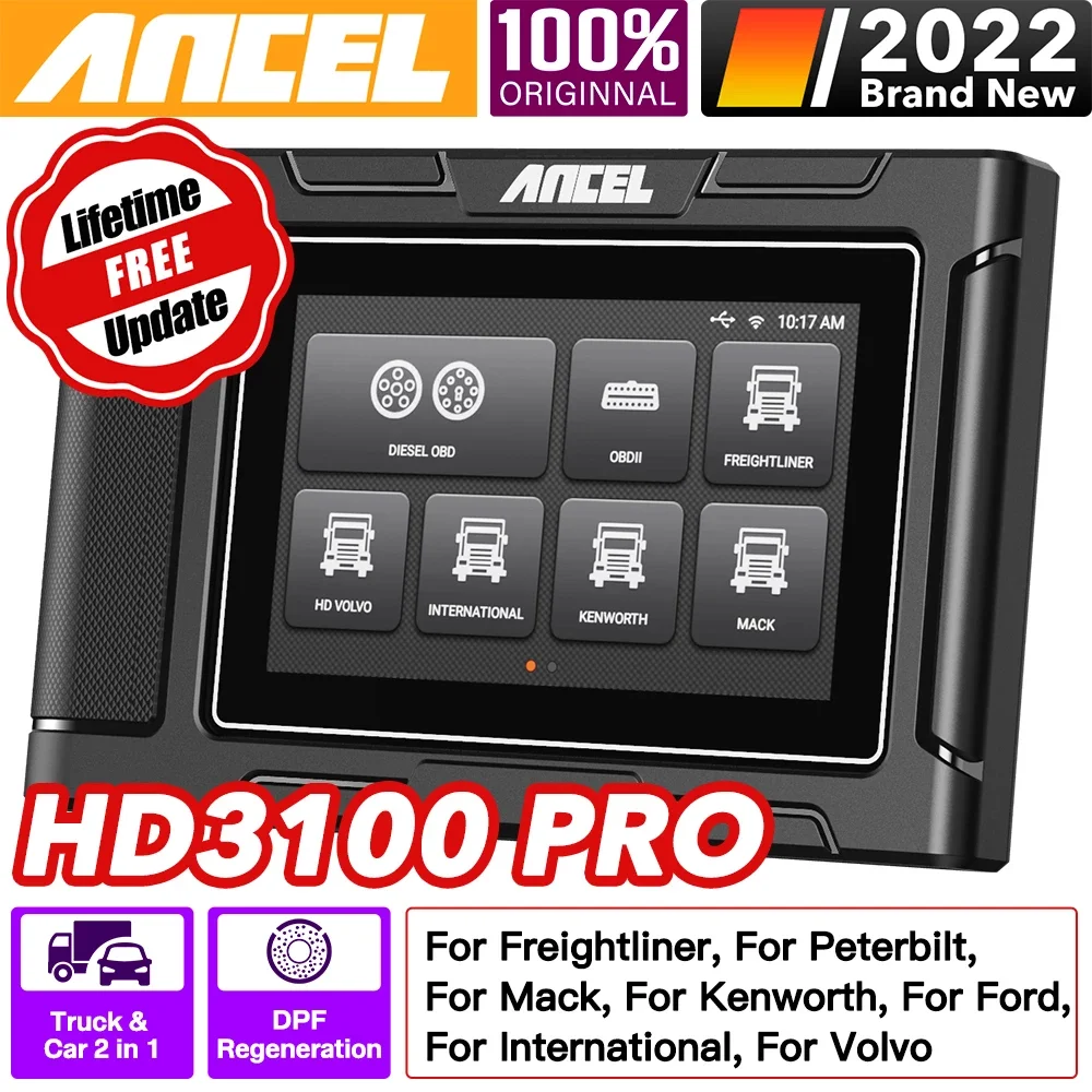 

Ancel HD3100 Pro Heavy Duty Truck OBD2 Scanner DPF Regeneration Diagnostic Tool OBD2 Code Reader For US Truck Version