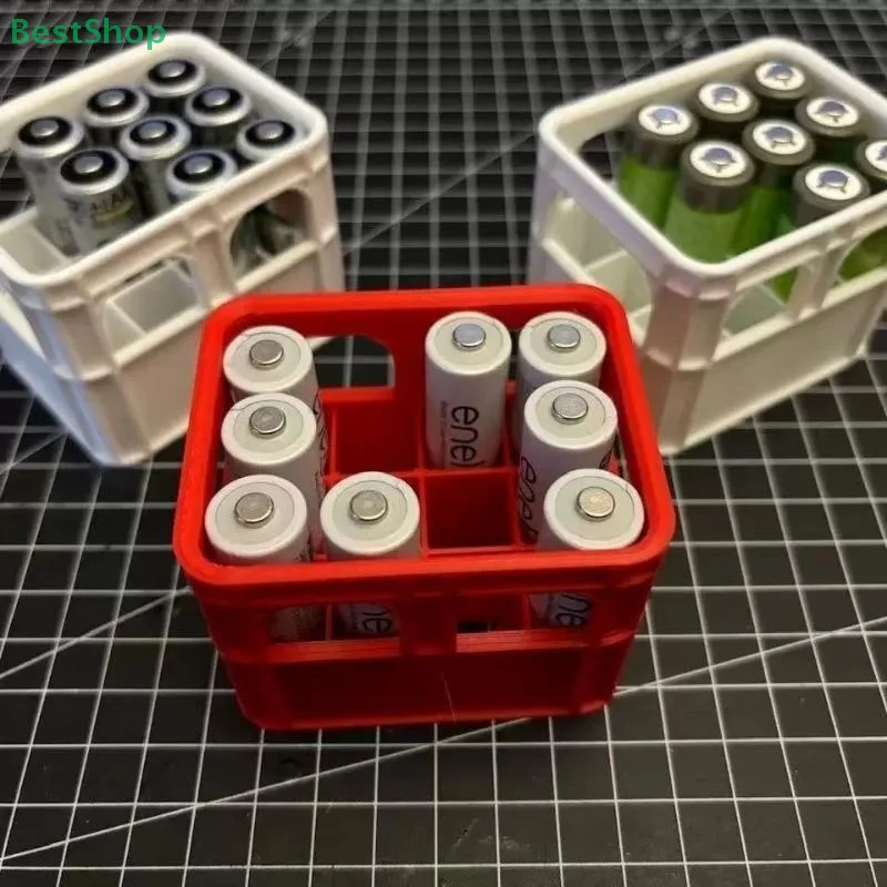 3D-gedruckte Batterie-Aufbewahrungsbox DIY Bierkiste Nr. 5A Nr. Stapelbare Aufbewahrungsbox für 7 AAA 18650-Batterien