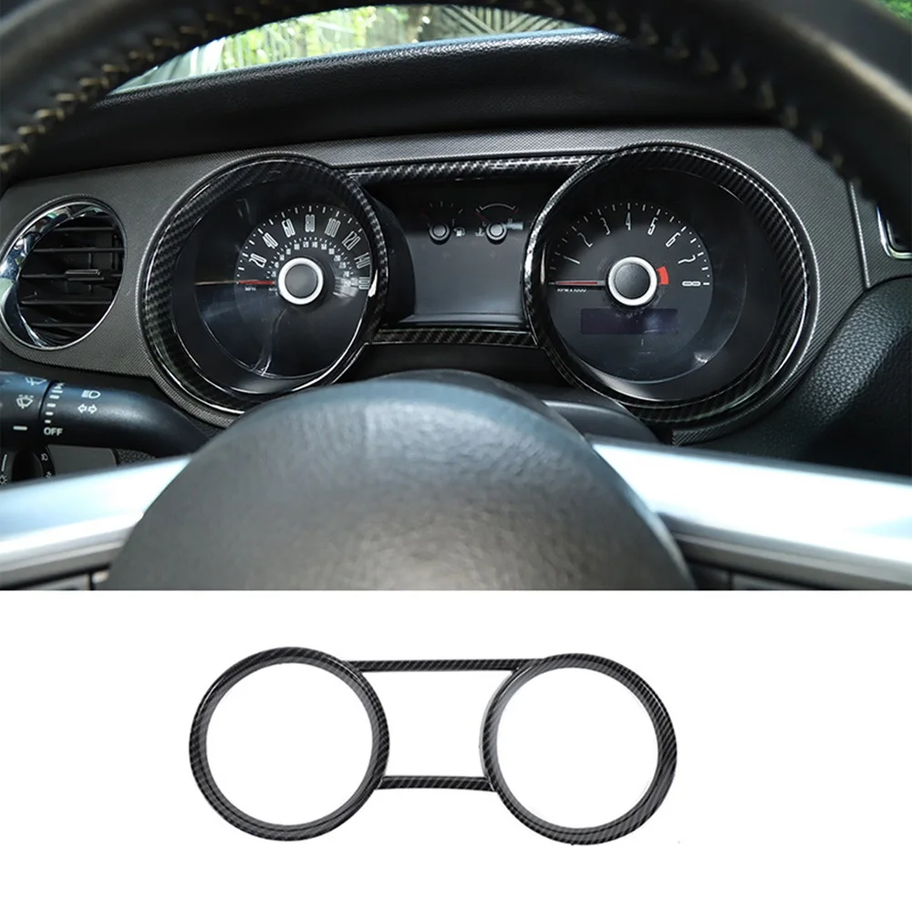 Dashboard Instrument Box Ring Trim Decor Cover Bezels ABS for Ford Mustang 2010 2011 2012 2013 2014,Carbon Fiber