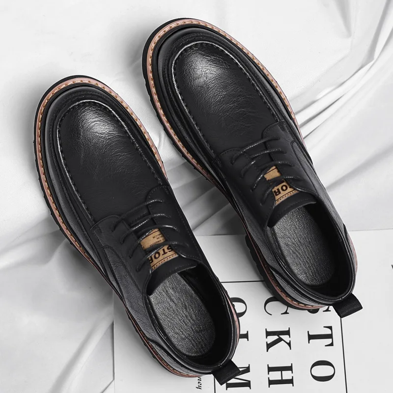 British Leather Business Men's Dress Shoes Spring Autumn Soft Sole Men Designer Work Shoes Man Fashion Casual Loafers Male