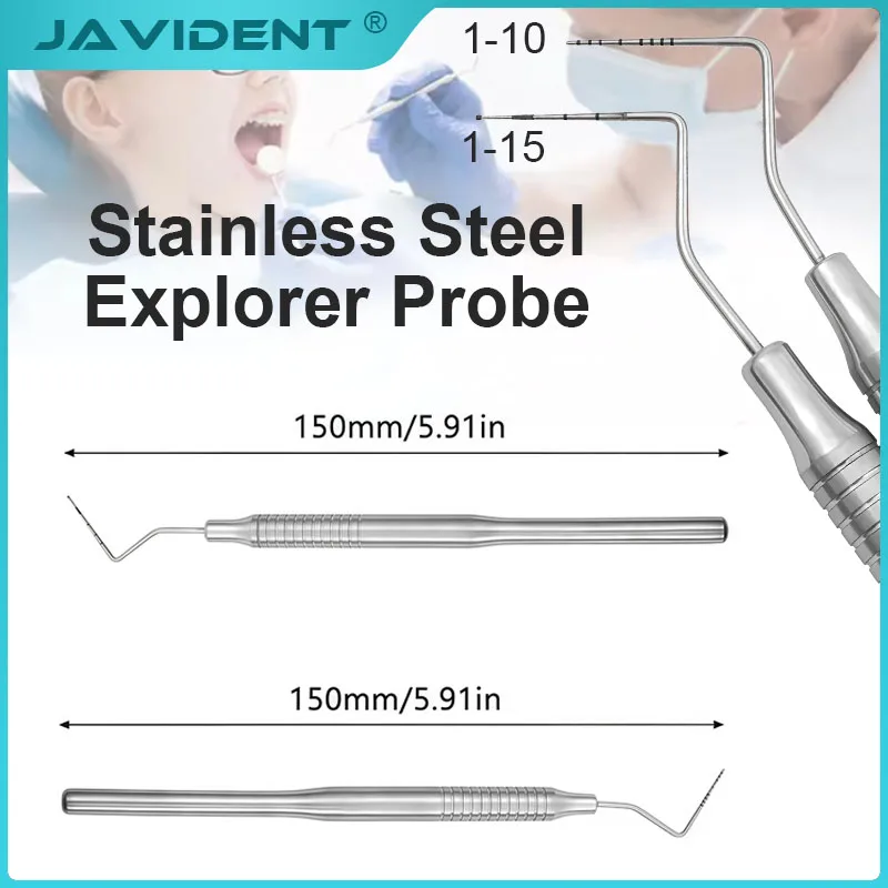 Dental Periodontal Probe, Oral Examination Subgingival Probe, Periodontal Positioning Probe with Ball-Tip and Graduated Scale
