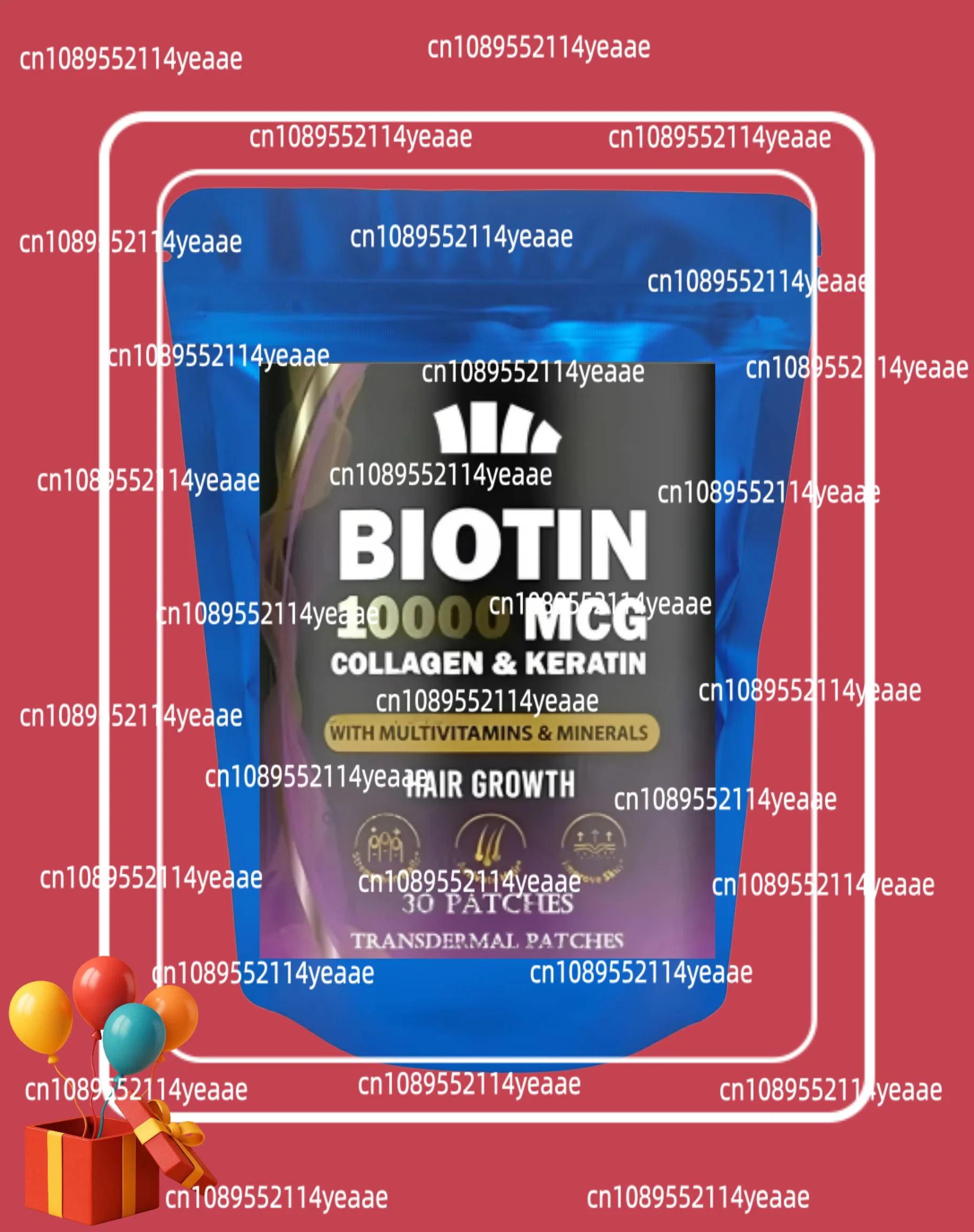 Biotin Transdermal Patches Keratin Marine Collagenstrength Hair Skin For Women & Men 30 Patches