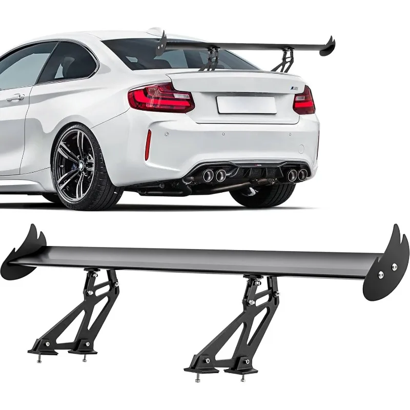 

Wing Spoiler 43.3", Aluminum Wing Adjustable Universal Lightweight Car Rear Wing GT Spoiler, Black Hatch Aluminum Singl