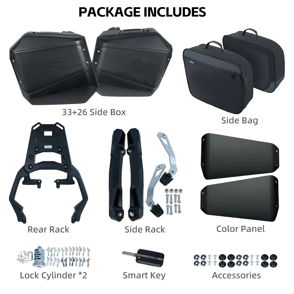 Speedance For Honda NSS750 Saddlebags Fast Mount Remove, Non-destructive Install, Original Key Access
