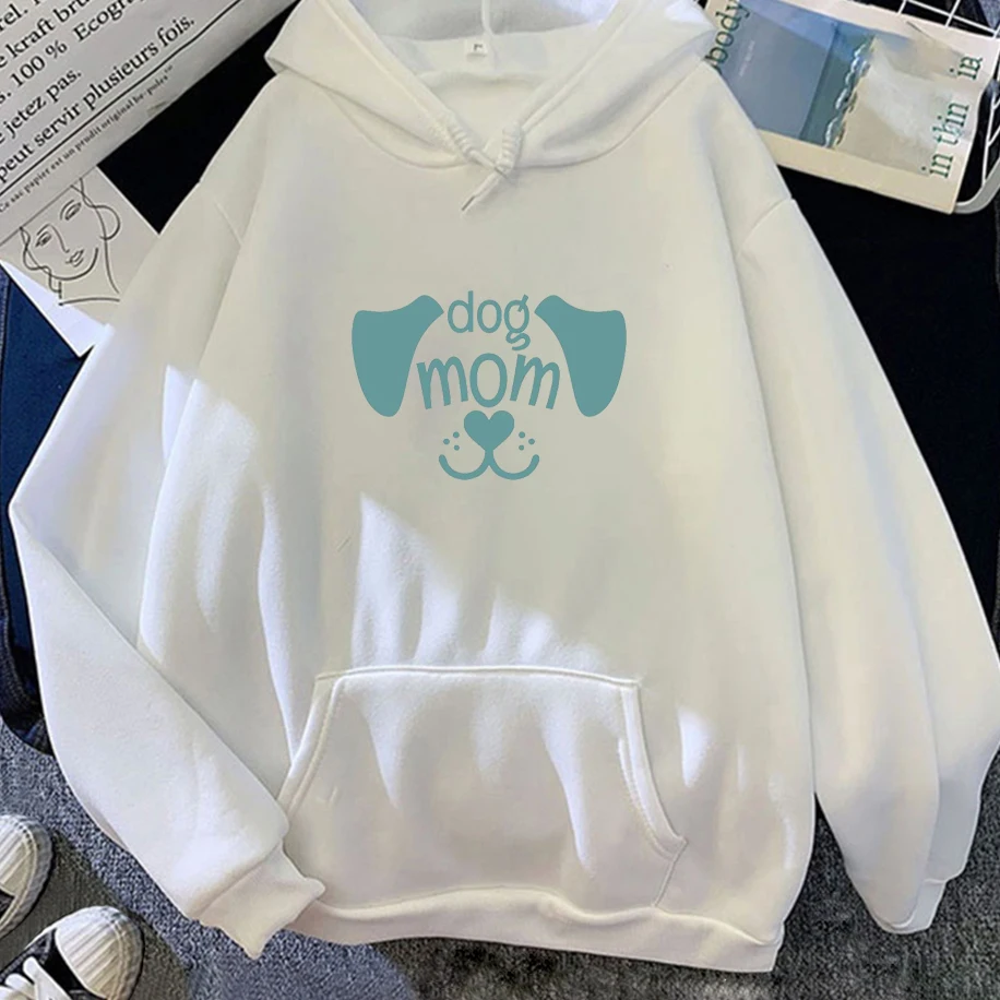 

Minimalist English Printed Unisex Hoodie Cute Dog Mom Pattern Men Women Top Funny Harajuku Couple Casual Breathable Sweatshirt