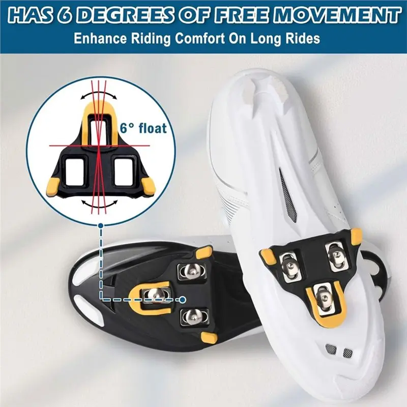 Superior-Wear Resistant Road Bike Cleats 4-Pack, For PD Pedals, 0°/2°/6° Float Clipless For Cycling Racing Cleats For Cycling