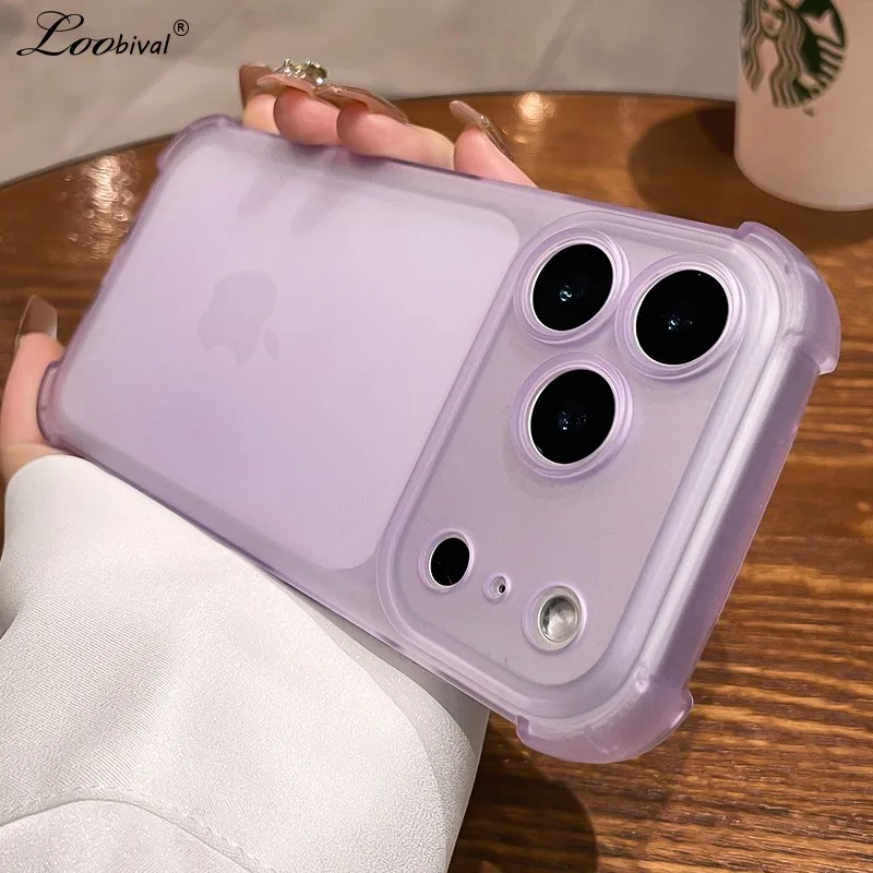 Luxuriöse matte Airbag-Schutzhülle für iPhone 17 16 15 Pro Max 14 Plus 11 12 13 X Xr Xs – Hautgefühl, ultradünn, stoßfest, weiche Abdeckung
