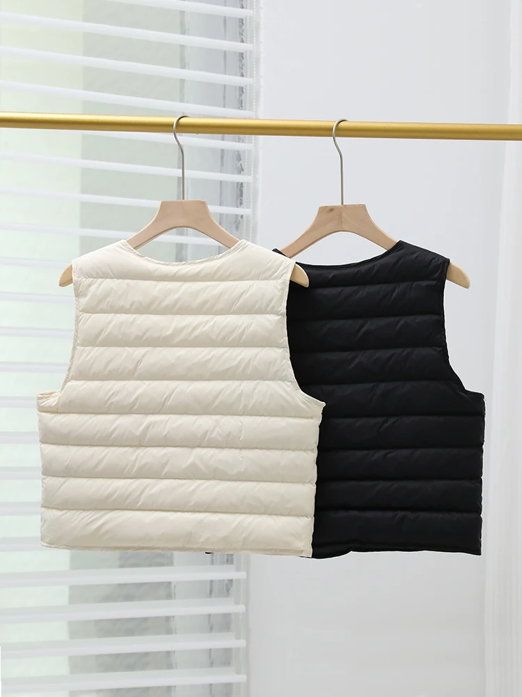 高品質 大きいサイズ レディース ダウンベスト 軽量 暖かい Vネック おしゃれ アウター キルティング ナイロン ジャケット 通勤 スタイリッシュ