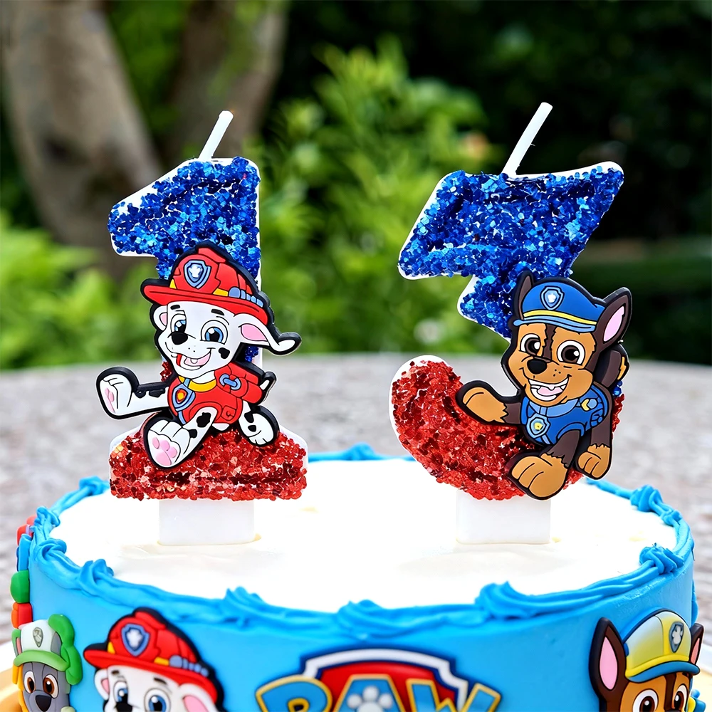 נר PAW Patrol מספר 0-9 קישוט נר לעוגת יום הולדת קישוט עוגת יום הולדת קישוט למסיבת בייבי שאוור מתנה
