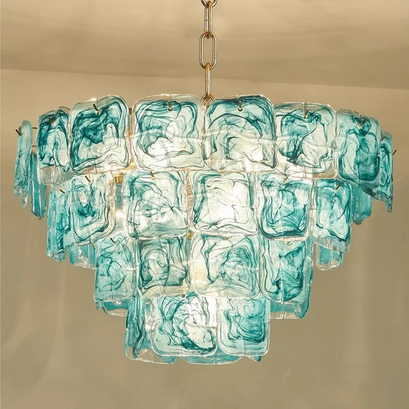 

Luxury Murano Glass Chandelier Light Ceiling Hanging Lamps Modern Chandeliers for Living Room Dining Table Light Żyrandol Lustr