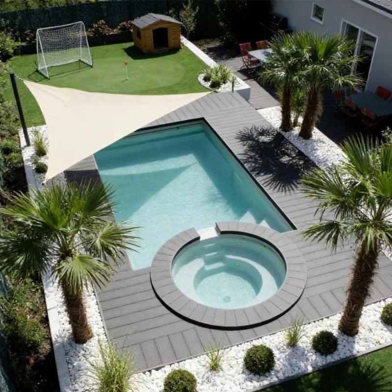 Wave Decoration Container Pool Outdoor Fiberglass Small Swimming Pool Commercial Custom