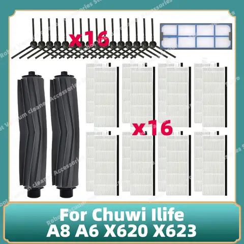 Compatible For Chuwi Ilife A8 A6 X620 X623 Robot Vacuum cleaner Main Side Brush Primary Filter Accessories Replacement Parts