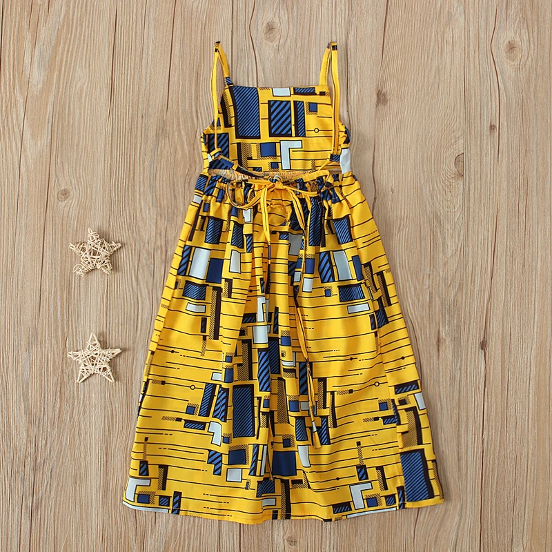 Children\'s European and American summer girls African Bohemian style sleeveless backless suspender dress children\'s clot