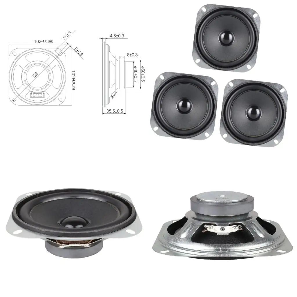 4XFC 4inch High Power Speaker With Metal Frame And Rubber Surround For Rich Sound Experience