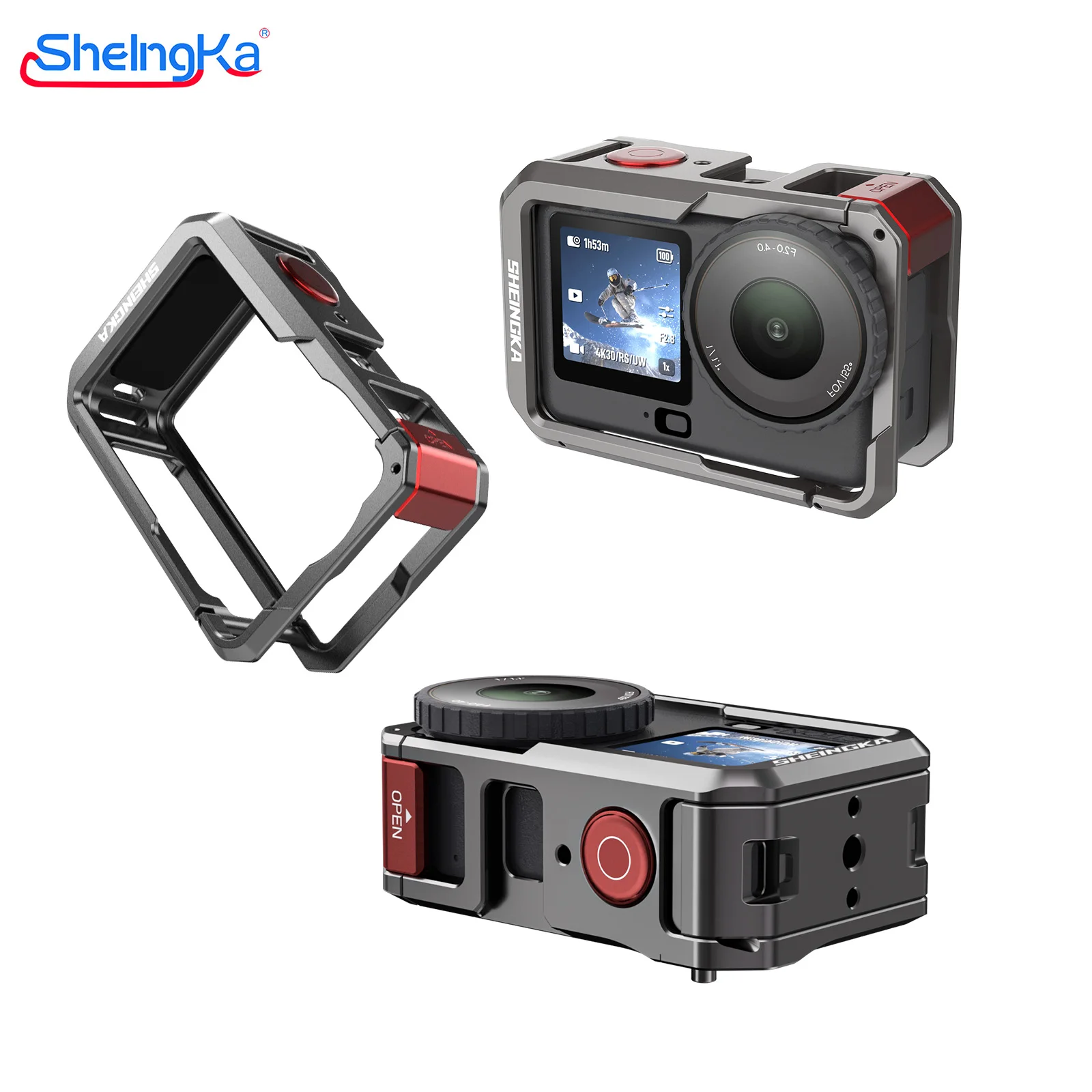 Aluminum Alloy Metal Cage Protective Case for DJI OSMO Action 6 Accessories Frame Cage Cold Shoe Multifunction Expansion Mounts