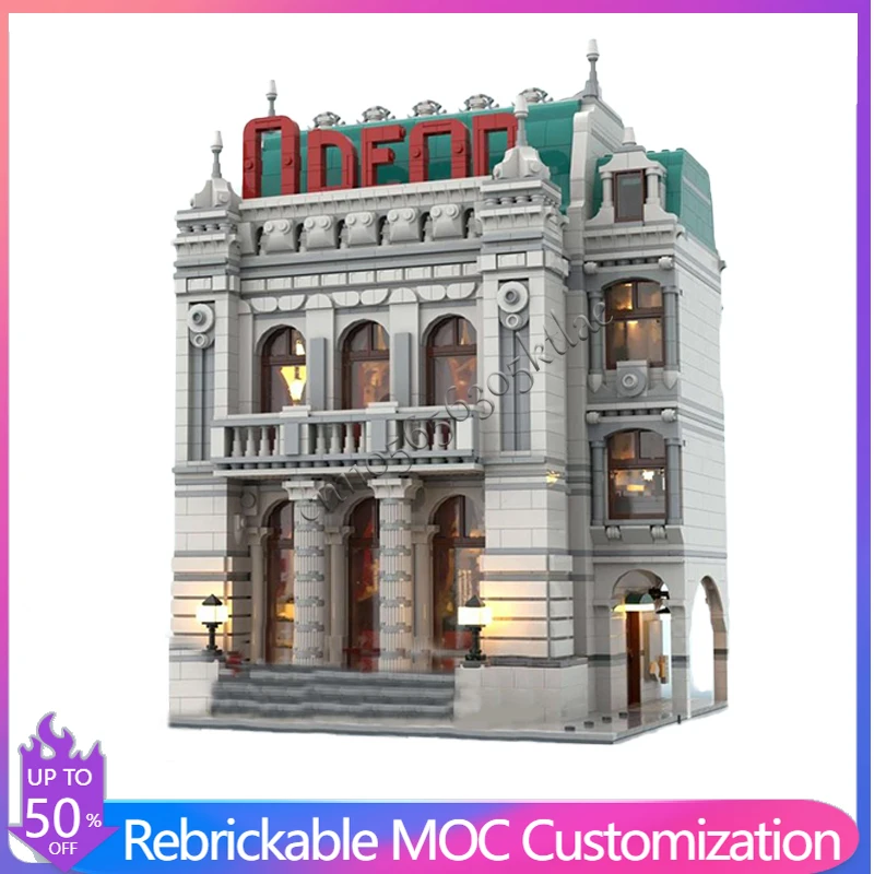 3904 PCS Construction Odeon Theatre MOC Customize Modular Building Block Kids Technology Popular Simple DIY Holiday Toy Gifts