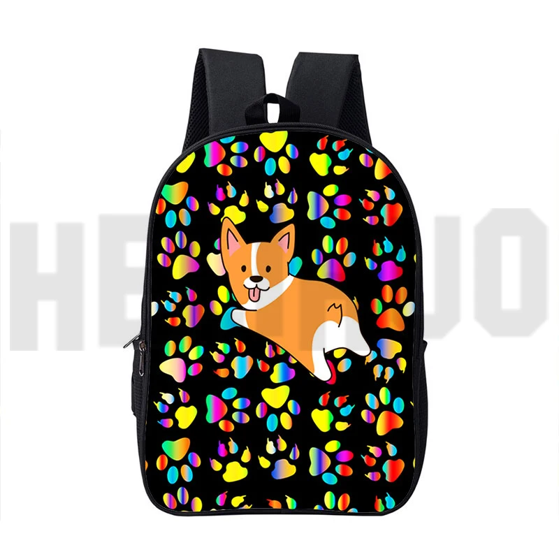 3D Print Pet Dog Welsh Corgi Pembroke Backpack Women Cute Travelbags Children Kawaii Bookbag Cartoon Cosplay Students School Bag