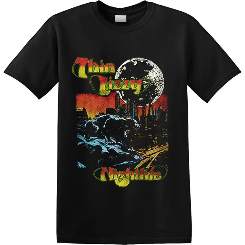 Thin LIZZY - تي شيرت "لون الحياة الليلية".
