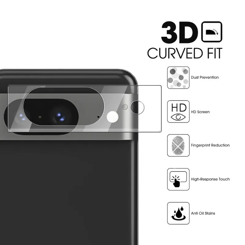 For Google Pixel 8/8 Pro Camera Lens Protector Tempered Glass HD Clear Anti-Scratch Protective Lens Film for Google Pixel 8 Pro