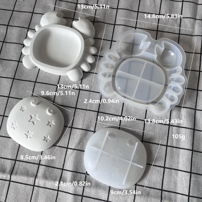 

Mould Hot-selling Crab Turtle Storage Box Silicone Mold Jewelry Storage Resin Casting Decorative Ornaments Plaster Casting Molds