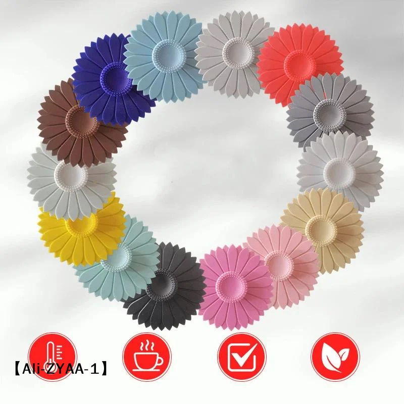 1Pcs Silicone Drink Cup Lids 10.4cm Creative Round Mug Cover Reusable Anti Dust Cup Covers Cute Coffee Mug Lid
