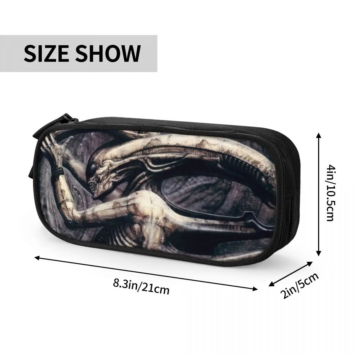 الغريبة زينومورف HR Giger مقلمة للطلاب الهدايا صندوق القلم حقيبة أقلام رصاص سعة كبيرة قلم رصاص الحقيبة حامل القلم