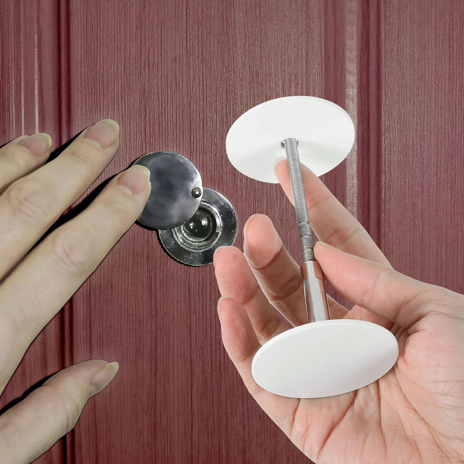 1 مجموعة غطاء الأمن 50 مللي متر جولة باب من الفولاذ المقاوم للصدأ حشو للأبواب الخشبية قفل ثقب غطاء لوحة الباب لوحة أمان ثقب #2