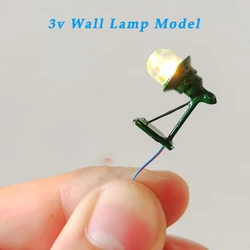 1Pc Ho 3V Miniature Wall Lamp 1:87 Model Light Toys for Diy Model Making/architecture Building Materials/indoor Scene