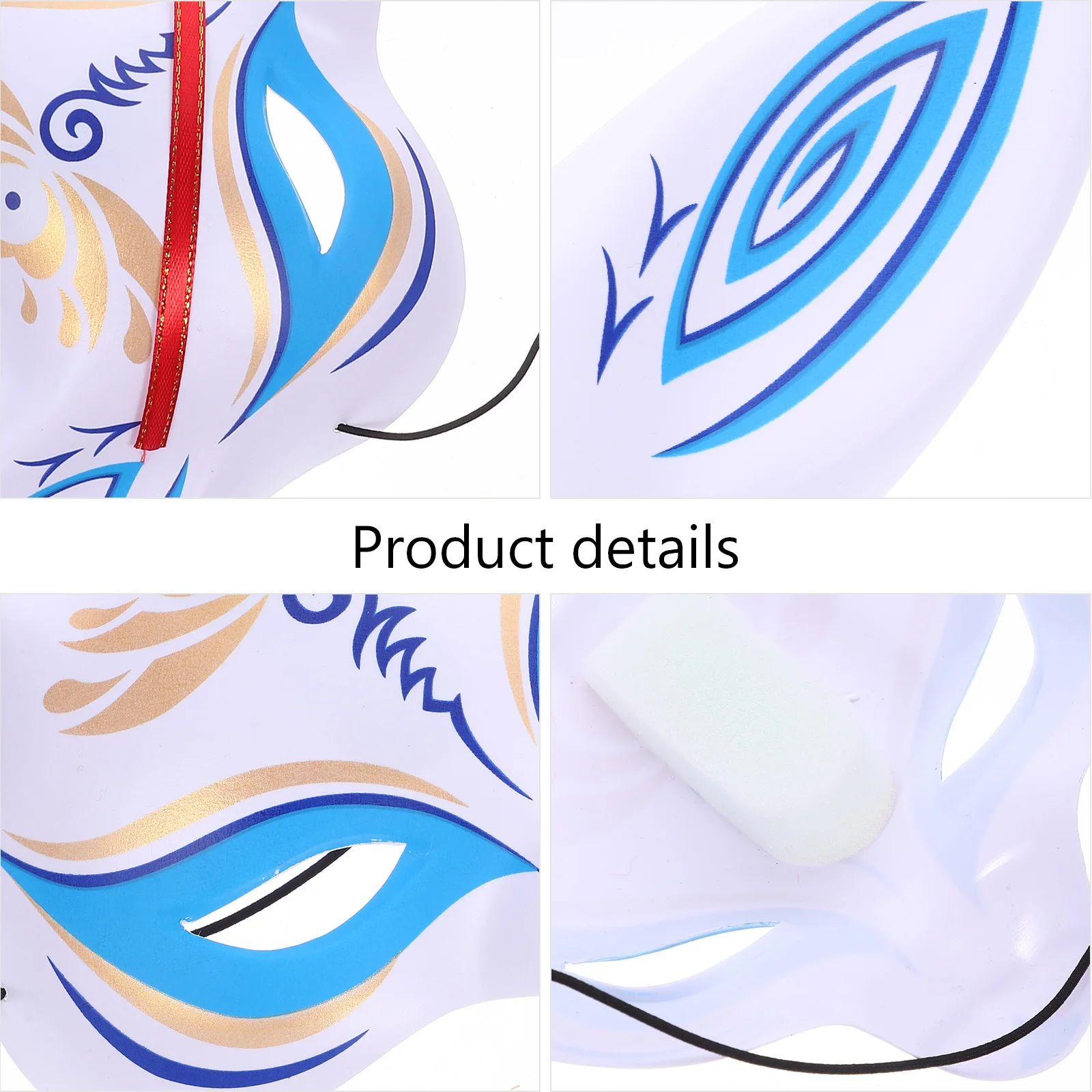

Fox Mask Half Face Japanese Style Lightweight Stylish Cosplay Halloween Masquerade Decorative Mask