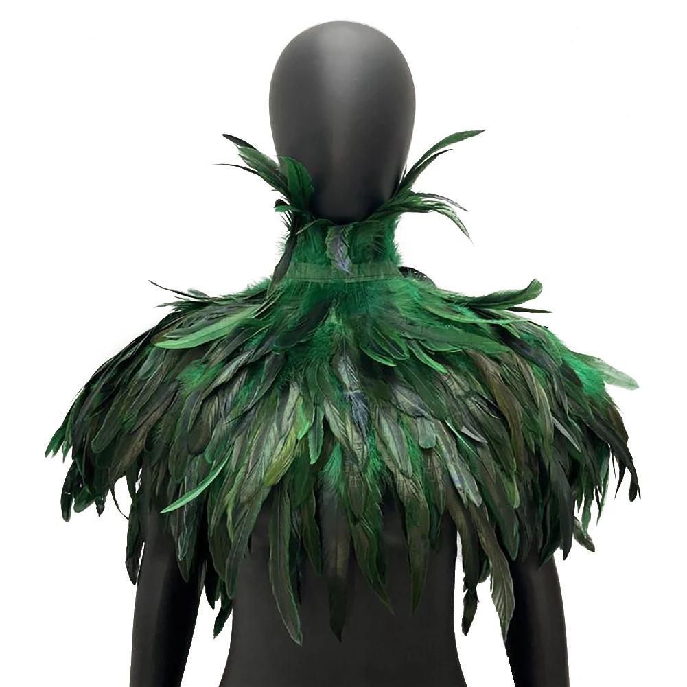 

Feather Shrug Shawl Gothic Punk Feather Cape Feather Shrug Shawl Women Halloween Cosplay Stage Show Costume