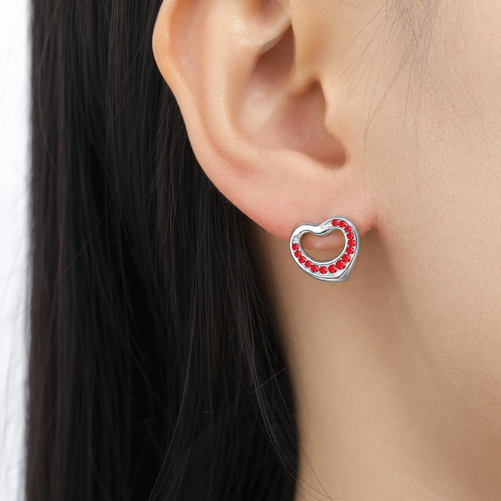 Eueavan 3D Herz Kristall Ohrstecker Edelstahl mit eingelegtem Kristall in Herzform Ohrschmuck Damen Ohrringe Geschenke Großhandel – Detail 8