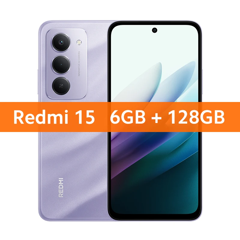 Global Version Redmi 15 Smartphone Snapdragon® 685 Mobile Platform 6.9" Up to 144Hz 50MP 7000mAh battery 33W fast charging IP64