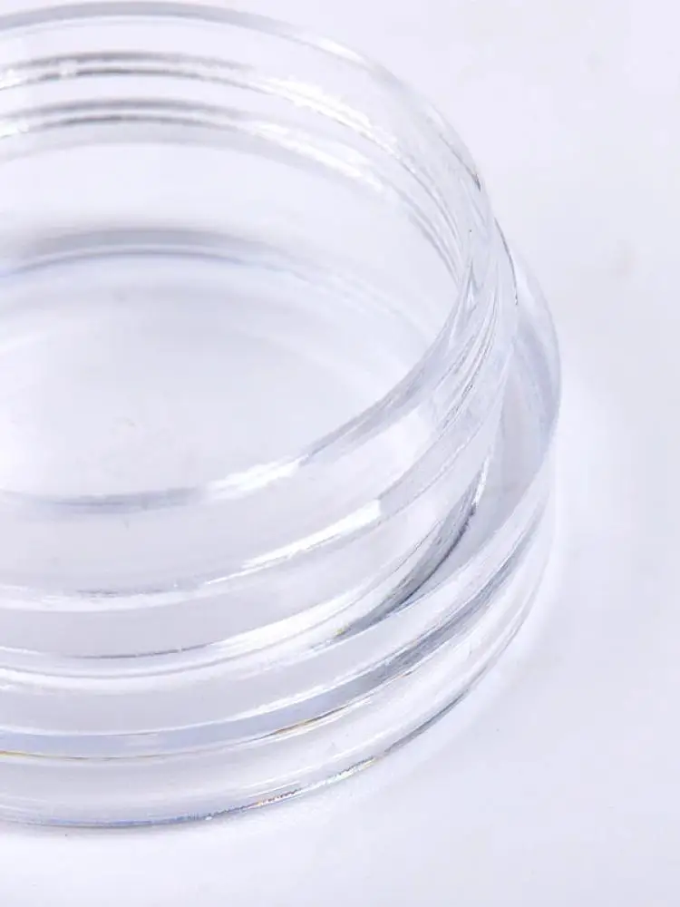 50 pièces Mini pots cosmétiques transparents de 2,5 g pour échantillons, pots transparents pour nail art, petits contenants en métal transparent pour baume