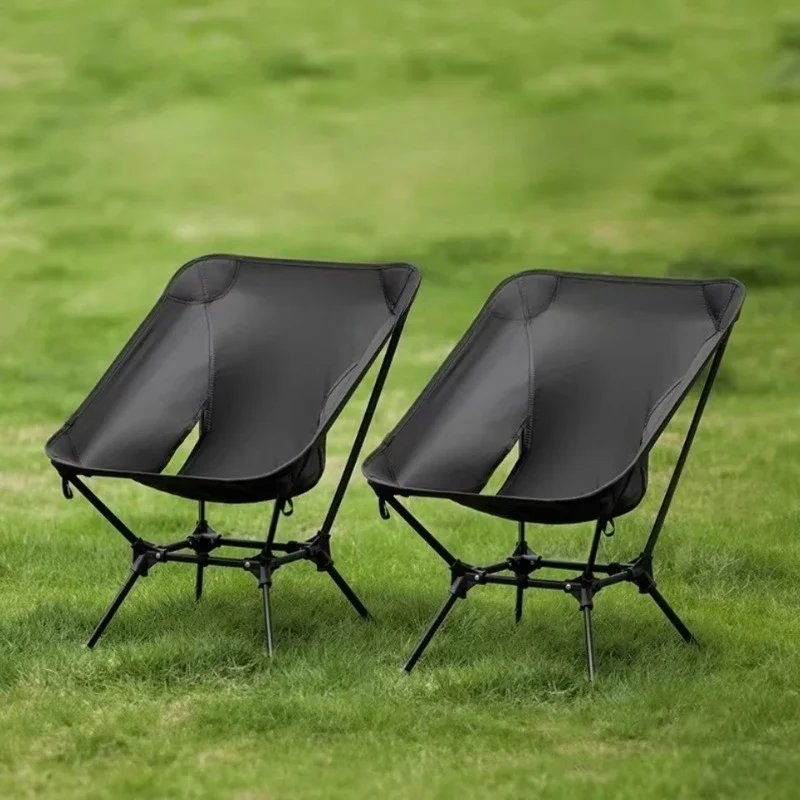 Outdoor camping chair beach fishing folding chair moon chair portable recliner
