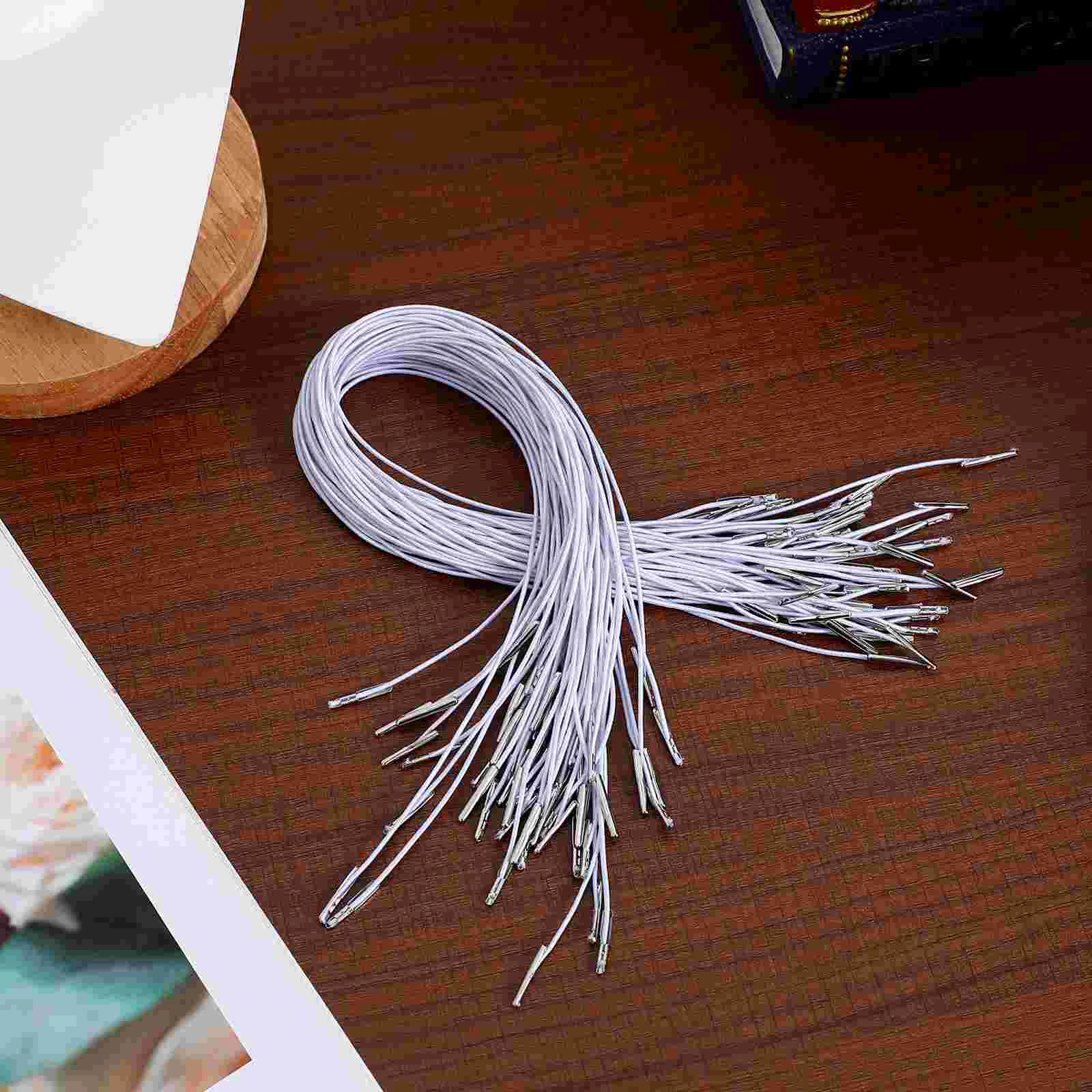 50 Pcs Elastic Cord Barbed for Mask DIY Crafts Rope Straps Hat Flat Polypropylene Metal Barbs Hats Ropes Travel