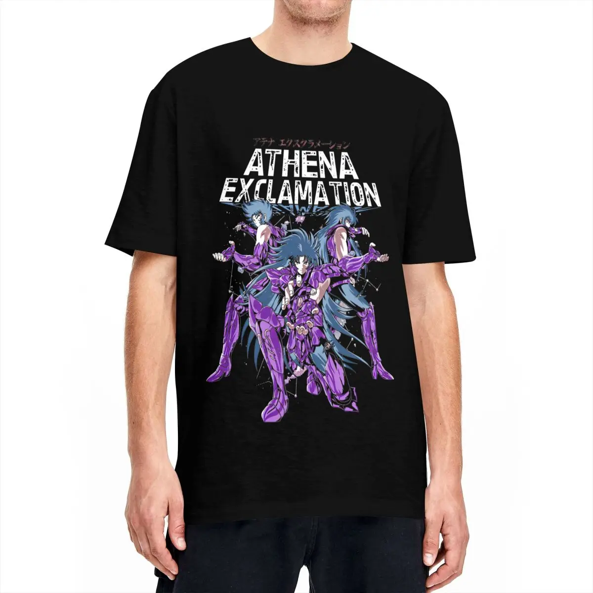 Knights Of The Zodiac Athena Exclamation T-Shirt Unisex Cotton Tops Vintage Round Neck Short Sleeve