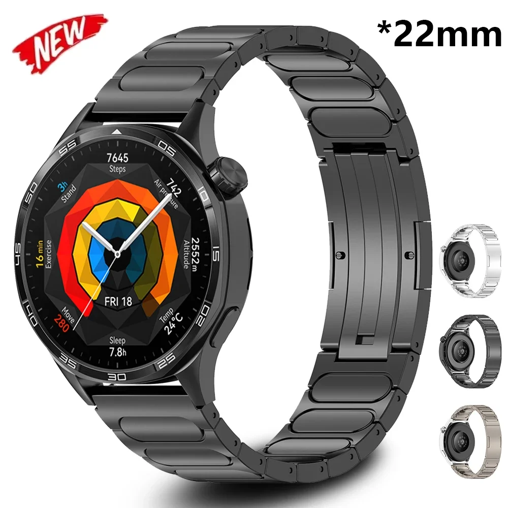 

Титановый ремешок 22 мм для Huawei Watch 4/4 Pro GT5 GT4 GT5 Pro 46 мм, браслет для умных часов Amazfit Balance Oneplus 2 2R, мужской ремешок