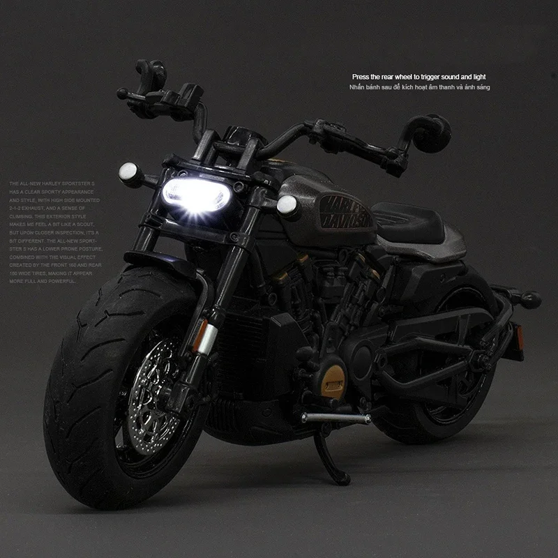 1:12 Harley Davidson Sportster S Racing Motorcycle Model Diecast Alloy Street Sports Motorcycle Model Childrens Toys Gifts