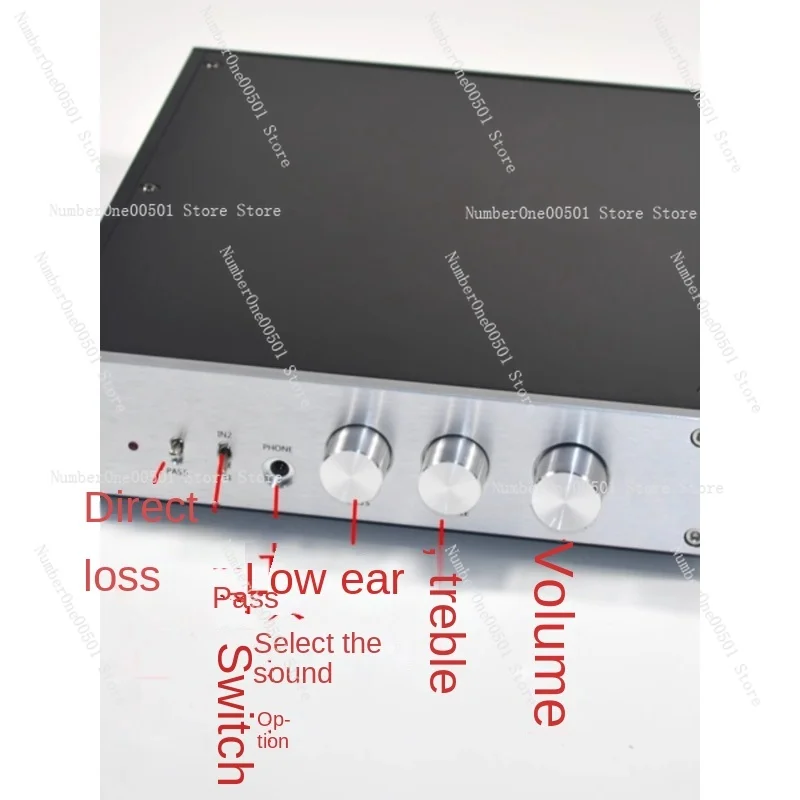 AV2 Tone Pre-Amplifier, Fever HiFi Pre-Amplifier 2 Inputs with Pass-Through and Headphone Amplifier DIY