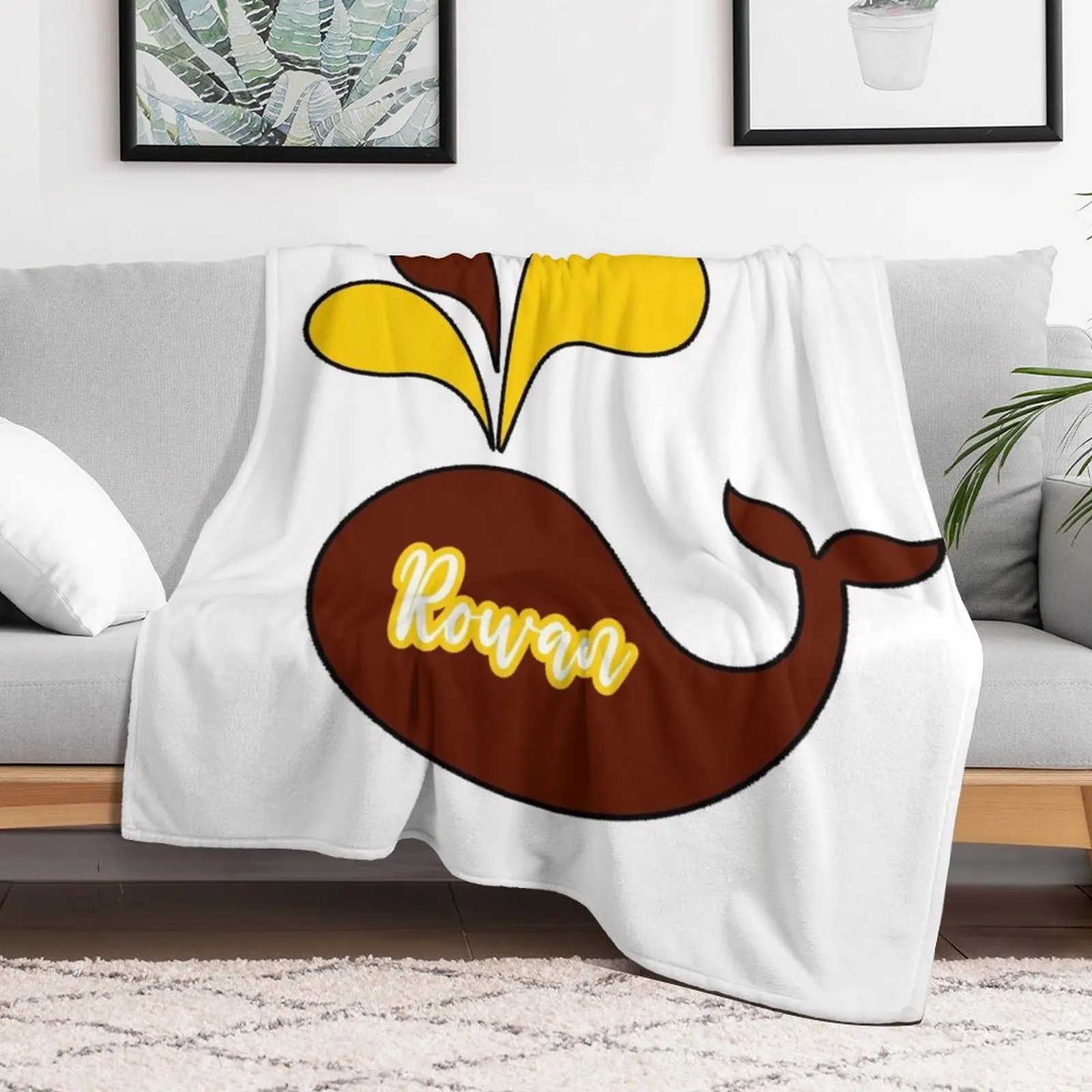 

Rowan Whale Throw Blanket Shaggy Furrys Soft Beds valentine gift ideas Blankets