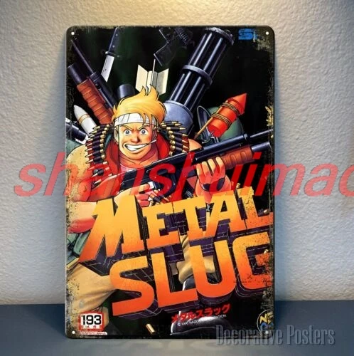 Cartel de metal de videojuego retro Slug de metal - Cartel de 20 x 30 cm (8 x 12 pulgadas)