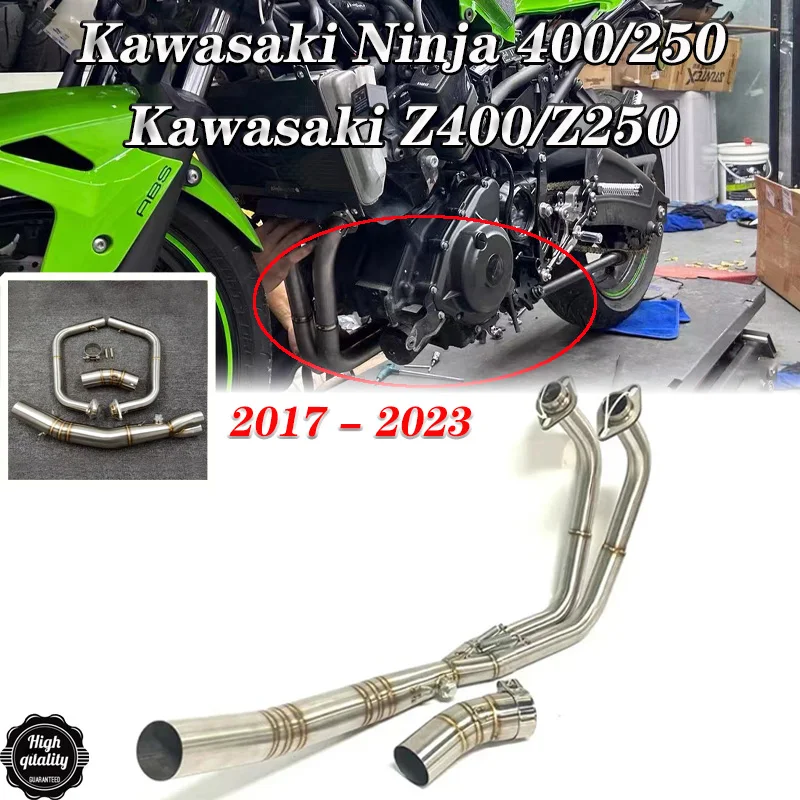 

Slip On For Kawasaki Ninja 400 Z400 Z250 Ninja 250 2017 - 2023 Motorcycle Front Mid Link Pipe Exhaust Escape Moto Full System